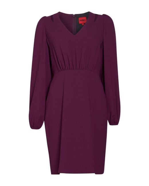 HUGO Purple Plum Mini Dress Polyester