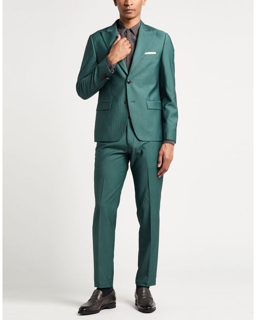 Daniele Alessandrini Green Suit Polyester, Viscose, Elastane for men