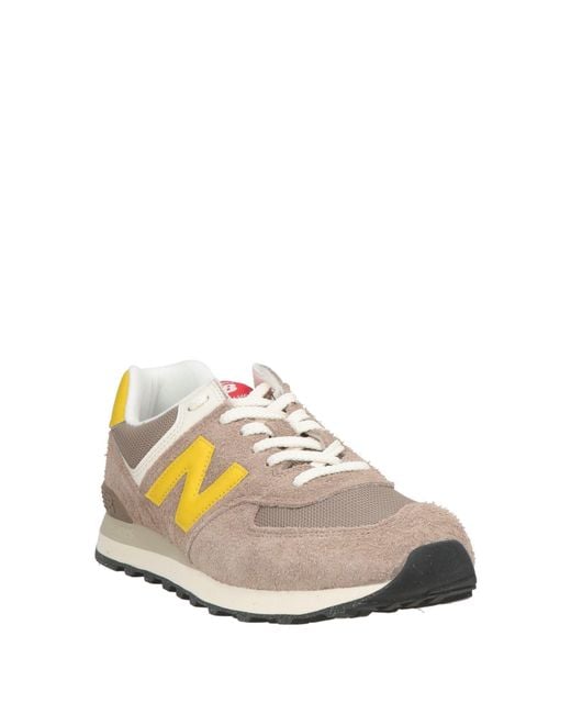 New Balance Gray 574 Sneakers Leather, Textile Fibers for men