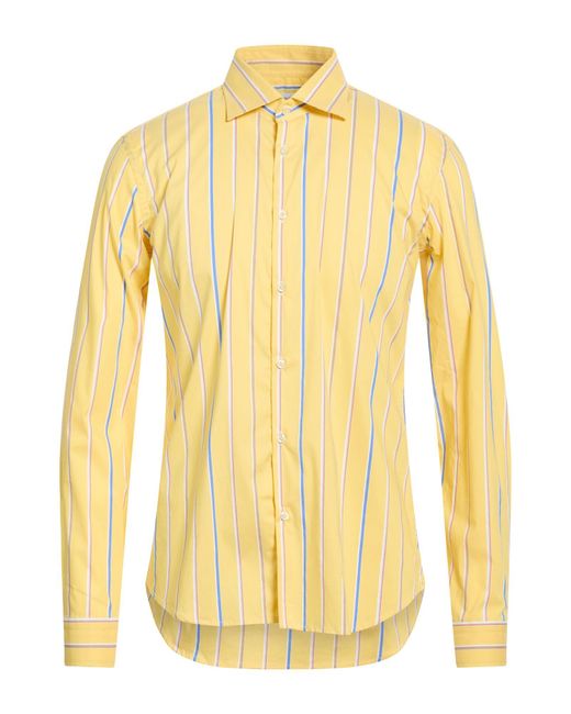 Manuel Ritz Yellow Shirt Cotton, Polyamide, Elastane for men