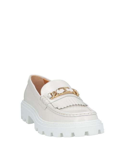 Tod's White Loafers Leather