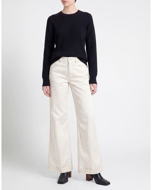 Department 5 White Pants Cotton, Viscose, Elastane