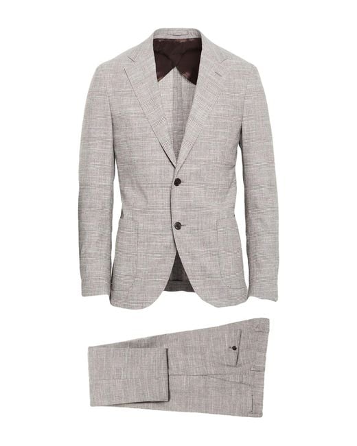 Lardini Gray Suit Wool, Cotton, Linen, Elastane for men
