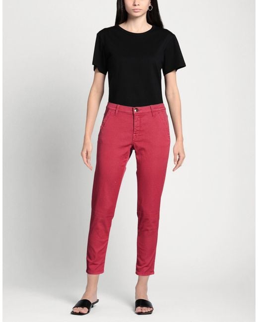 Jacob Cohen Red Jeans Cotton, Polyester, Elastane