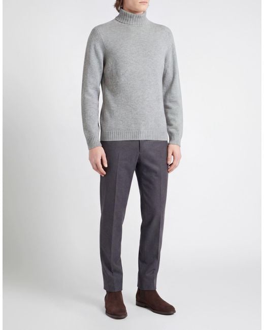 Alpha Studio Gray Light Turtleneck Recycled Wool, Ecovero Viscose, Recycled Polyacrylic, Cashmere for men