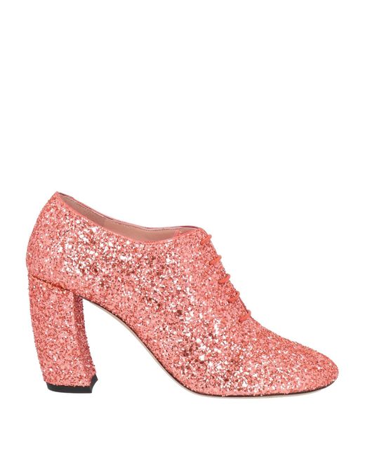 Victoria Beckham Pink Lace-Up Shoes Textile Fibers