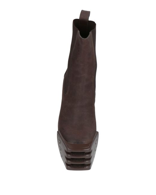 Rick Owens Brown Ankle Boots Leather