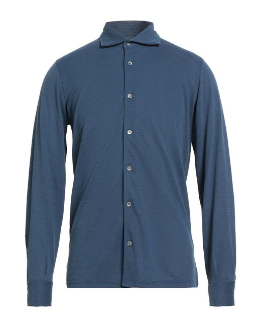 Fedeli Blue Shirt Cotton for men