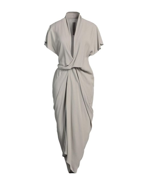 Rick Owens Gray Midi Dress Viscose, Acetate
