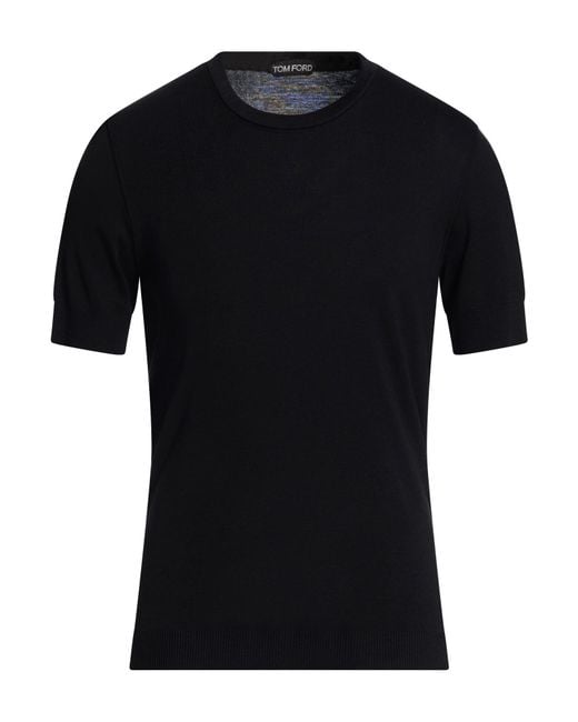 Tom Ford Black T-Shirt Lyocell, Cotton for men