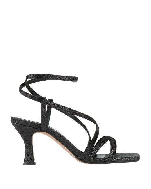 Kaos Black Sandals Textile Fibers