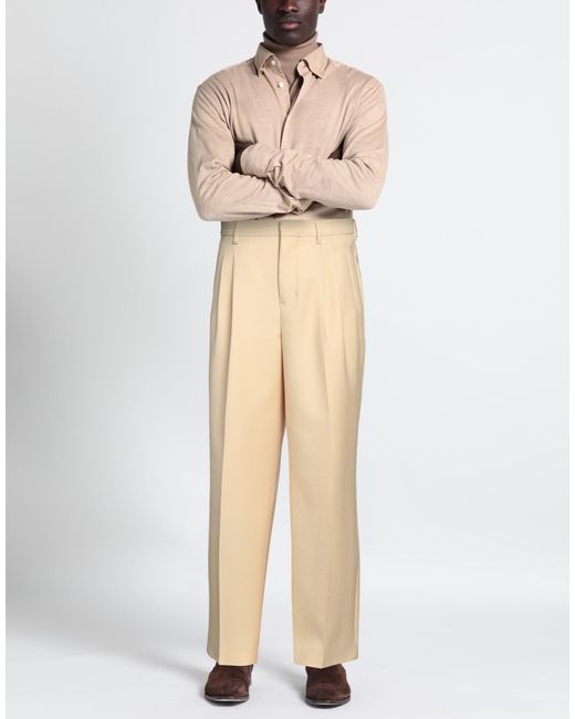 AMI Natural Khaki Pants Virgin Wool for men