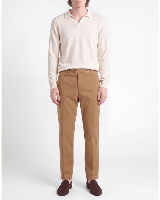 Tela Genova Natural Camel Pants Cotton, Elastane for men