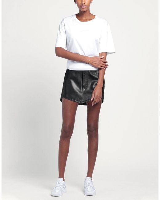 Dondup Black Mini Skirt Lambskin