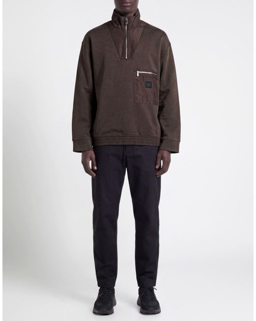 ARMANI EXCHANGE Brown Khaki Sweatshirt Cotton, Polyester, Elastane for men
