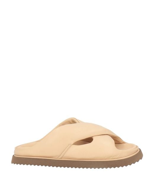 Elena Iachi Natural Blush Sandals Leather