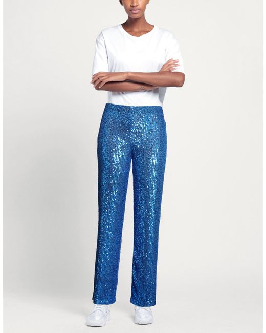 Hanita Blue Pants Polyester