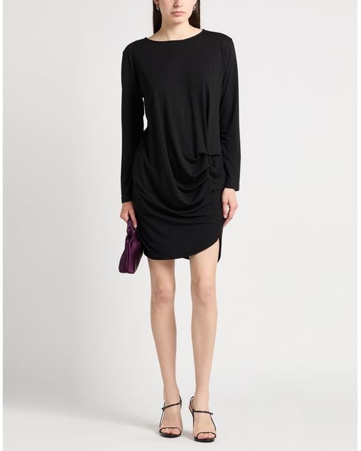 Jijil Black Mini Dress Polyester, Viscose, Elastane