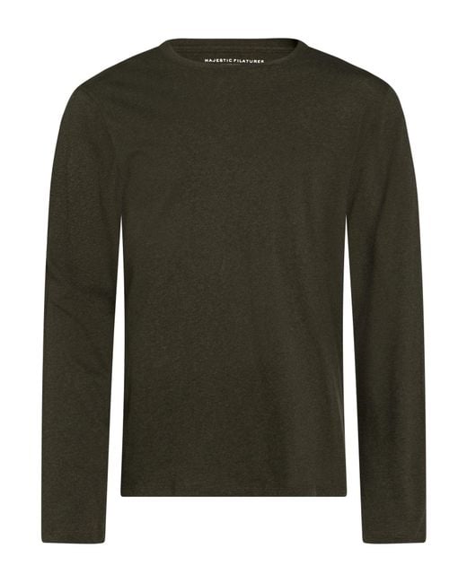 Majestic Filatures Green Military T-Shirt Cotton for men