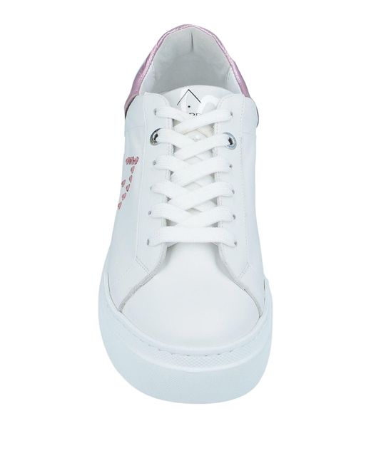 ED PARRISH White Sneakers Soft Leather, Textile Fibers