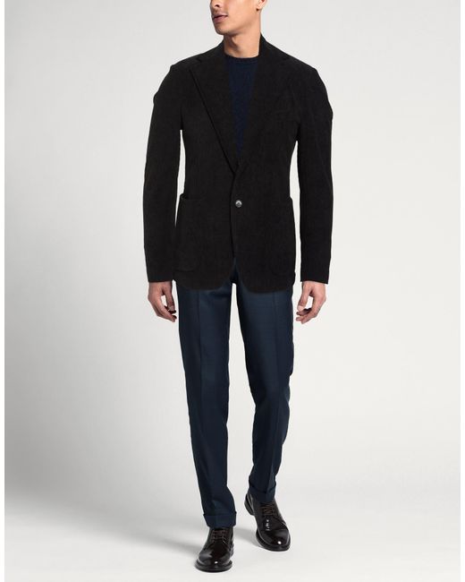 Exte Black Blazer Cotton, Polyester for men