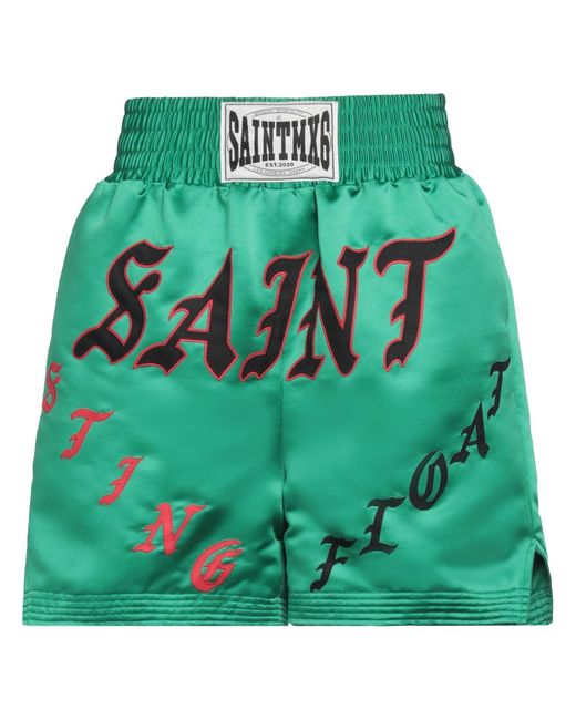 Saint Michael Green Shorts & Bermuda Shorts Polyester for men