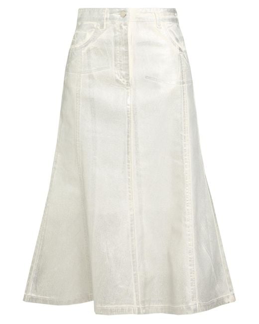 MAX&Co. White Denim Skirt