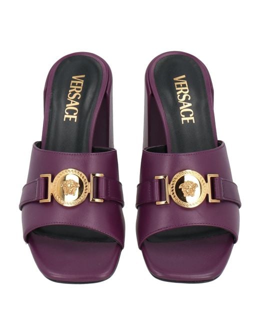 Versace Purple Plum Sandals Leather
