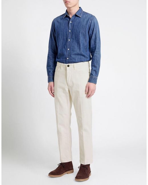 Fay Natural Ivory Pants Cotton for men