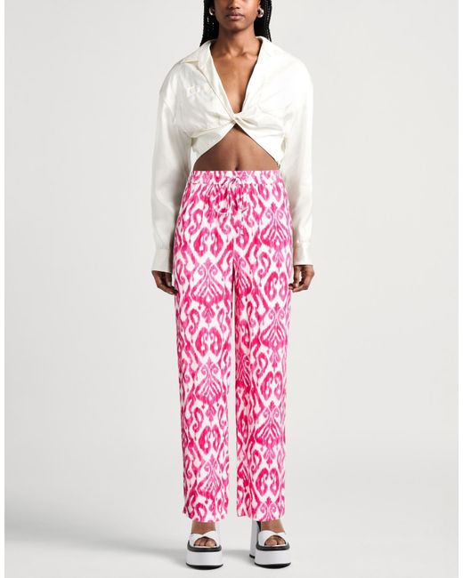 Pieces Pink Fuchsia Pants Ecovero Viscose