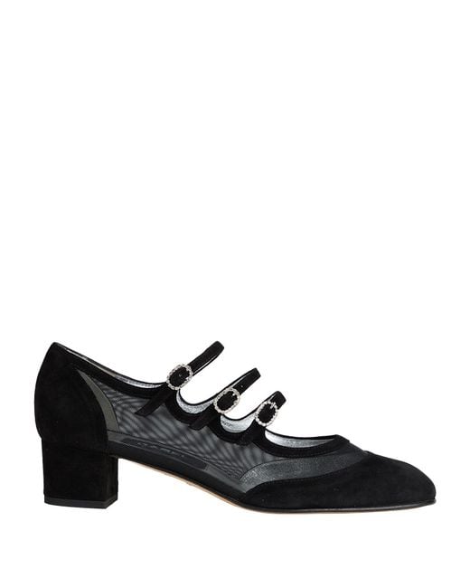 CAREL PARIS Black Pumps Leather, Textile Fibers