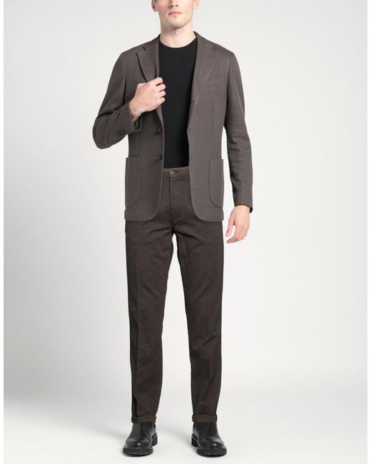 40weft Gray Pants Cotton, Elastane for men