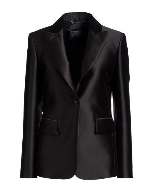 Alberta Ferretti Black Blazer Polyester, Silk