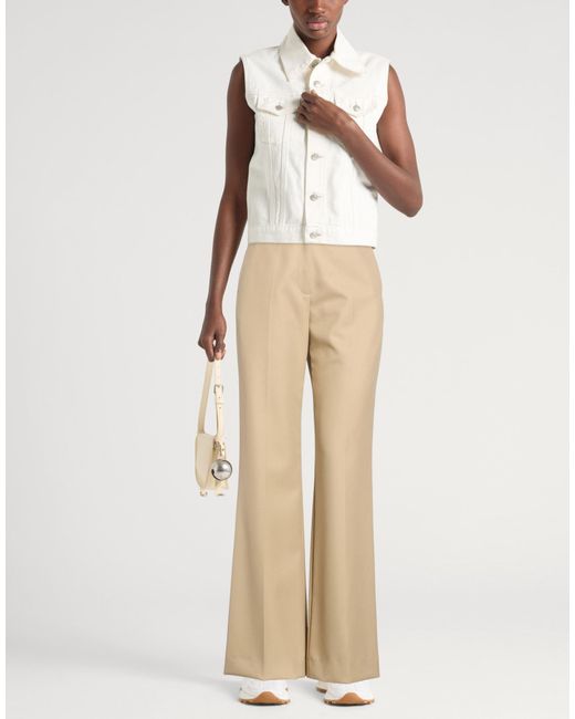 Sandro Natural Pants Linen, Polyester