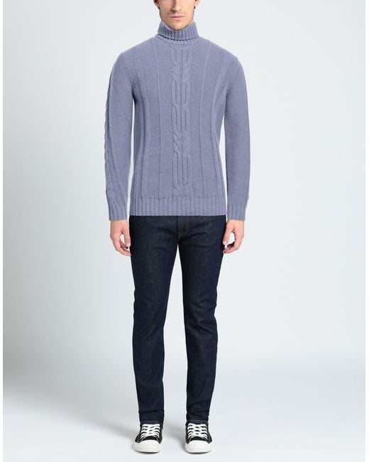 Alpha Studio Blue Turtleneck for men