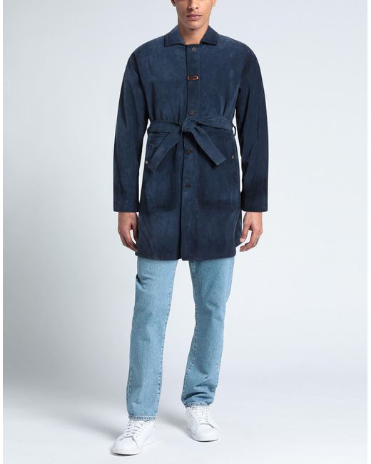 Golden Goose Deluxe Brand Blue Overcoat & Trench Coat for men