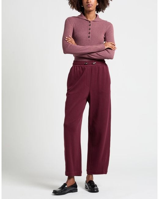 Brunello Cucinelli Red Pants Cotton, Polyamide