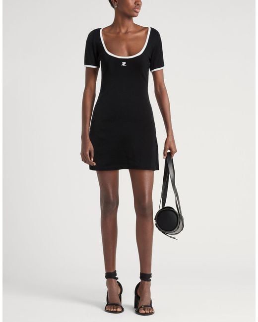 Courreges Black Mini Dress Cotton