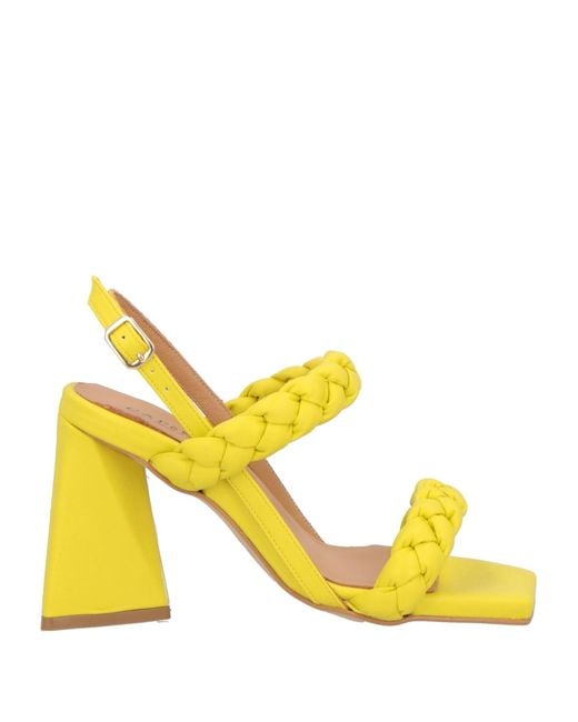 CafeNoir Yellow Sandals Textile Fibers