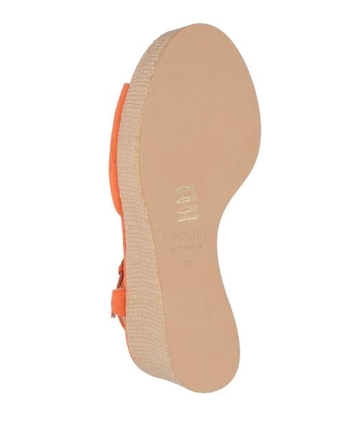 Pollini Orange Espadrilles Leather