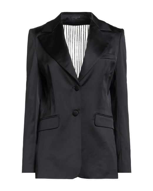 Gaelle Paris Black Blazer Polyester, Elastane