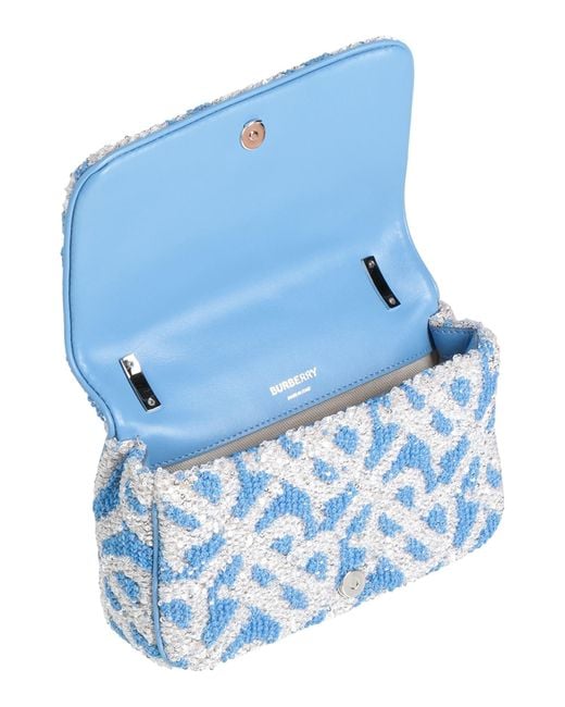 Burberry Blue Azure Shoulder Bag Polyester, Polyamide, Elastane, Calfskin