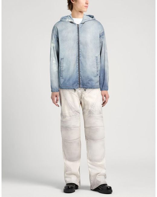 DIESEL Blue Jacket Cotton, Polyester, Elastane for men