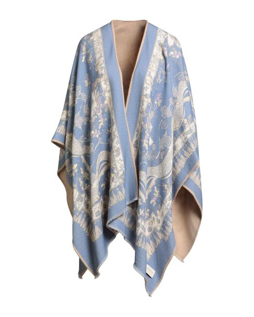 Emilio Pucci Blue Light Cape Wool