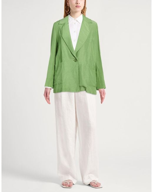 Pennyblack Green Blazer Viscose, Linen