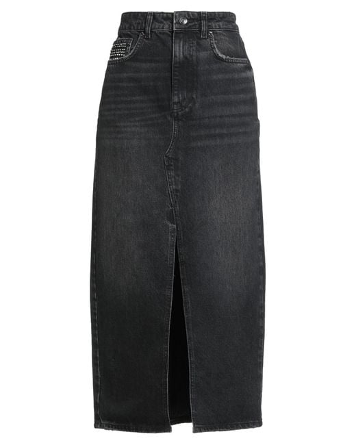 Liu Jo Black Denim Skirt Cotton