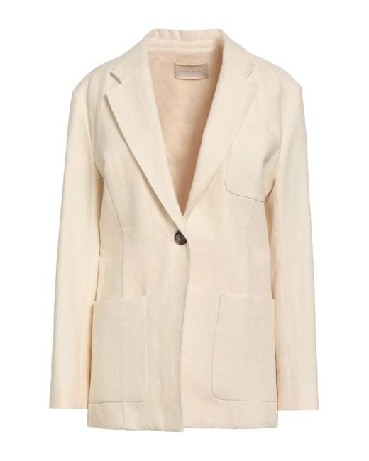 Vanessa Bruno Natural Ivory Blazer Cotton, Linen