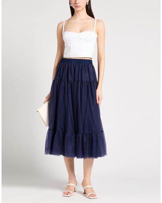 Twinset Blue Midi Skirt