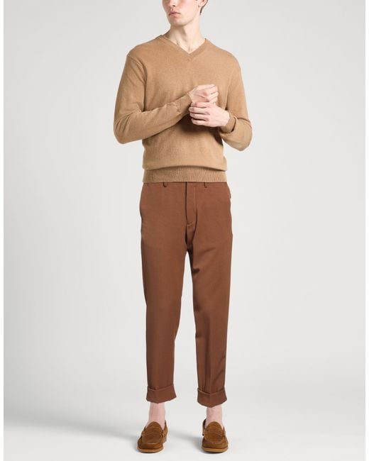 AT.P.CO Brown Pants Polyester, Wool, Elastane for men