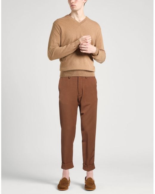 AT.P.CO Brown Pants Polyester, Wool, Elastane for men